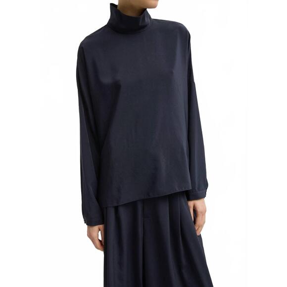 NEW TIBI dolman sleeve funnel neck top in navy